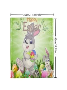 1pc Easter Rabbit & Egg Print Garden Flag,Cartoon Polyester Animal Print Flag For Holiday,Garden - Multicolor - View 2