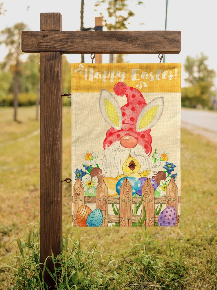 Easter Gonk Pattern Garden Flag - Multicolor - View 1