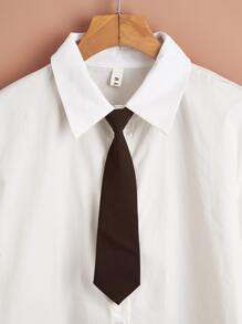 Minimalist Solid Tie - Coffee Brown - View 1