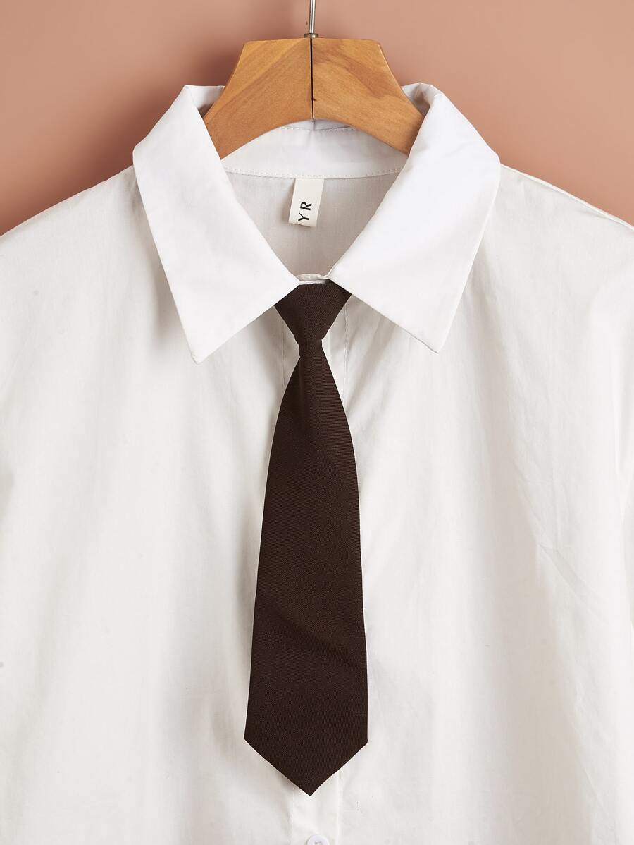 Minimalist Solid Tie - Coffee Brown - View 1