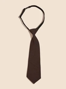 Minimalist Solid Tie - Coffee Brown - View 2