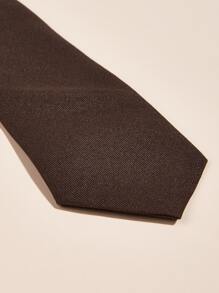 Minimalist Solid Tie - Coffee Brown - View 4