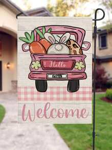 Cartoon Graphic Decorative Garden Flag - Multicolor - View 2