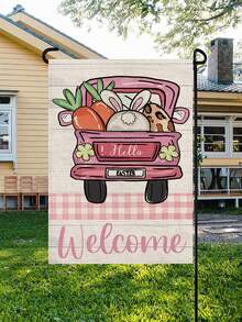 Cartoon Graphic Decorative Garden Flag - Multicolor - View 3