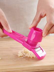 Prensa de ajo multifuncional, molinillo de jengibre en rosa rojo, 1 pieza