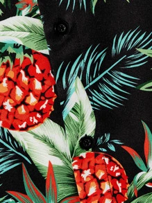 Manfinity Men Tropical Print Button Front Shirt - Multicolor - View 3