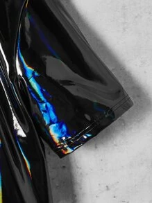 GENTILAND Áo sơ mi Nam Nút phía trước màu trơn Đường phố - màu đen - Xem 3