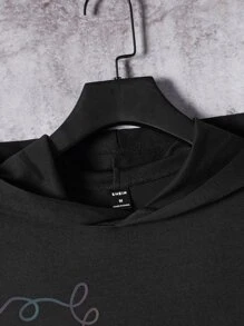 Manfinity Men Reflective Headphone Print Hoodie - Black - View 4