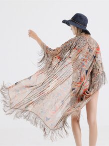 Breezaya Kimono Nữ mép Bộ lạc - Nhiều màu - Xem 5