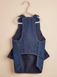 1pc Bow Decor Pet Dress - Blue - View 5