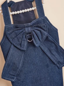 1pc Bow Decor Pet Dress - Blue - View 6