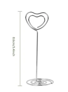 5pcs Heart Design Card Holder - Silver - View 3