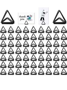 10pcs Triangle Shaped Black Place Card Holder,Minimalist Iron Alloy Card Holder For Party,Wedding - Black - View 2