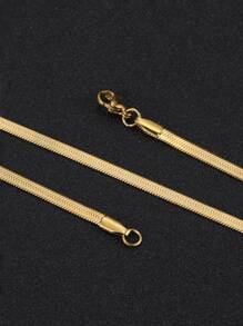 FEEL STYLE 1pc Stainless Steel Dagger Blade Shaped Chain Necklace With Clavicle Chain For Men Daily Wear - Yellow Gold - View 2