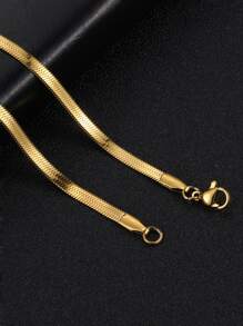 FEEL STYLE 1pc Stainless Steel Dagger Blade Shaped Chain Necklace With Clavicle Chain For Men Daily Wear - Yellow Gold - View 5