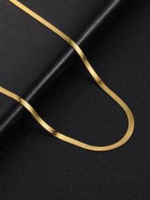 FEEL STYLE 1pc Stainless Steel Dagger Blade Shaped Chain Necklace With Clavicle Chain For Men Daily Wear - Yellow Gold - View 6