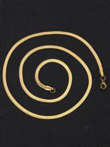 FEEL STYLE 1pc Stainless Steel Dagger Blade Shaped Chain Necklace With Clavicle Chain For Men Daily Wear - Yellow Gold - View 1