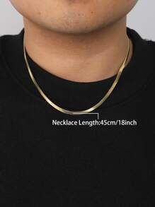 FEEL STYLE 1pc Stainless Steel Dagger Blade Shaped Chain Necklace With Clavicle Chain For Men Daily Wear - Yellow Gold - View 3