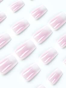 Trở nên quyến rũ hơn với 24 móng tay giả hình vuông ngắn màu hồng và 1 dũa móng tay & 1 tờ băng dán móng tay ấn vào dụng cụ làm móng - Nhiều màu - Xem 3