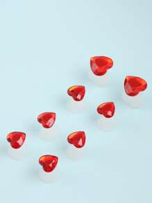 FULL BEAUTY 8入組矽膠腳趾分離器心形腳趾墊片可重複使用修腳分隔器美甲美甲拋光護甲修腳DIY家庭沙龍工具 - 紅色 - 查看 3