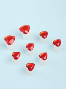 FULL BEAUTY 8入組矽膠腳趾分離器心形腳趾墊片可重複使用修腳分隔器美甲美甲拋光護甲修腳DIY家庭沙龍工具 - 紅色 - 查看 4