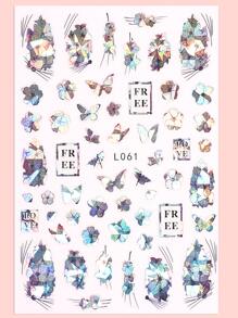 FULL BEAUTY 3 tấm dán móng nghệ thuật họa tiết hoa dán móng tay DIY - Nhiều màu - Xem 3