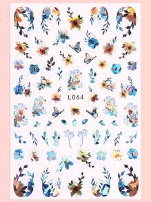 FULL BEAUTY 3 tấm dán móng nghệ thuật họa tiết hoa dán móng tay DIY - Nhiều màu - Xem 6