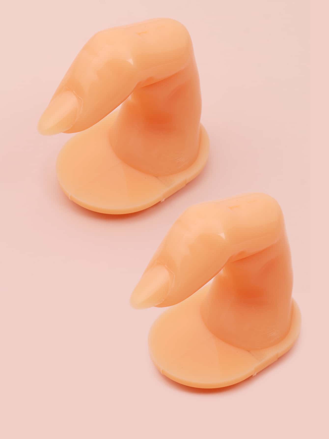 FULL BEAUTY 2 Chiếc Móng Tay Nghệ Thuật Thực Hành Ngón Tay Nhựa Đào Tạo Đầu Móng Tay Mẫu Tay Ngón Tay Làm Móng Dụng Cụ Làm Móng - Màu be - Xem 1