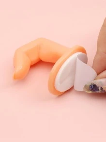 FULL BEAUTY 2 Chiếc Móng Tay Nghệ Thuật Thực Hành Ngón Tay Nhựa Đào Tạo Đầu Móng Tay Mẫu Tay Ngón Tay Làm Móng Dụng Cụ Làm Móng - Màu be - Xem 3