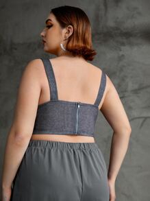 SHEIN ICON Plus Asymmetrical Hem Wide Straps Top