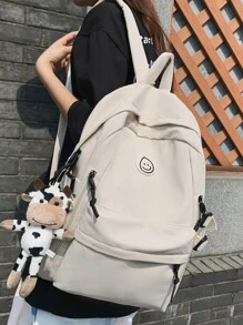 字母圖案功能背包附包飾 - 白色 - 查看 1