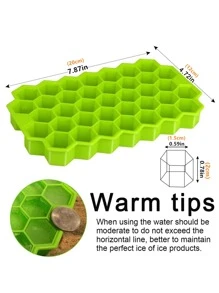 1pc 37 Grid Silicone Ice Cube Mold With Lid, Modern Green Ice Ball Maker Mold For Cold Drink, Summer