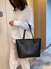 字母图案单肩托特包，母亲节送给妈妈的礼物