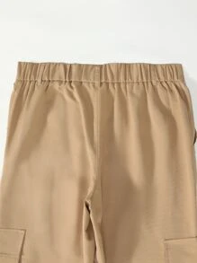 Manfinity Hypemode Men Flap Pocket Side Cargo Trousers - Khaki - View 5