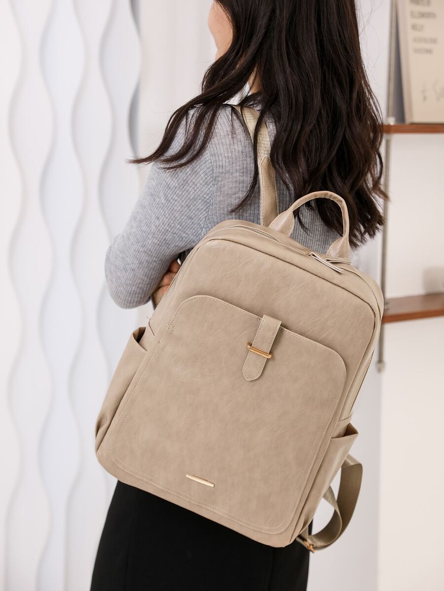 Metal Decor Classic Backpack - Apricot - View 1