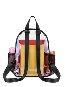 兒童極簡透明後背包 - 黑色 - 查看 6