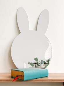 ملصق حائط مرآة بتصميم أرنب قطعة واحدة - فضي - مشاهدة 1