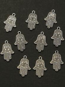 10 cái/bộ Mặt dây chuyền tự làm bằng tay Hamsa - Bạc - Xem 2