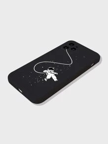 1入組太空人手機殼，全覆蓋硅膠保護套，適用於iPhone11/11Pro Max/12/12Pro/12ProMax/13/13Pro/13ProMax/14/14Plus/14Pro/14ProMax/15/15Plus/15Pro/15ProMax - Samsung S24U/S23耐用TPU抗刮擊抗沖擊時尚設計 - 黑與白 - 查看 5
