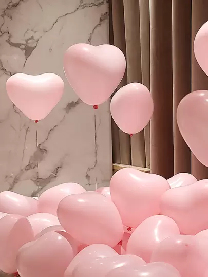 10/20个/套粉色心形派对装饰气球