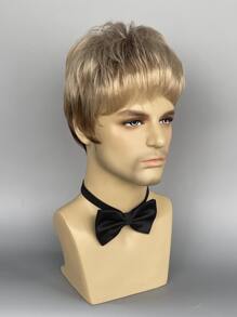 Hombres Peluca sintética corto recto con tupe - Multicolor - Ver 3