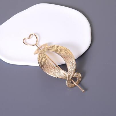 Textured Metal Decor Hair Clip