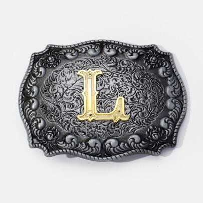 Letter Decor Belt Buckle