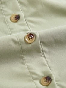 SHEIN MOD Button Front Pocket Side Cami Dress,Pastel Dresses For Women - Lime Green - View 4