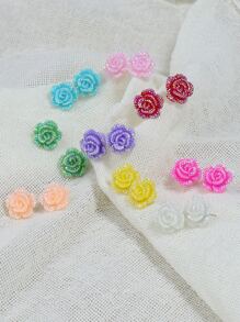 9 cặp/Bộ Hoa tai đính đá thiết kế Valentine, Mẹ, Mẹ, Ngày của Mẹ, Quà tặng - Nhiều màu - Xem 7