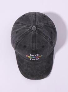 標語繡花棒球帽 - 深灰色 - 查看 2