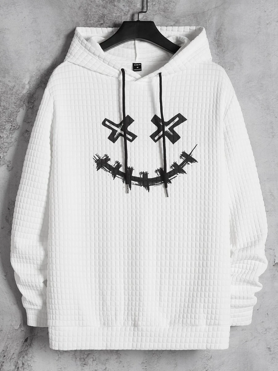 Manfinity Men Cartoon Graphic Drawstring Hoodie - White - View 1