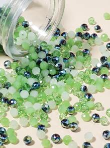 1 Gói Màu Sắc Ngẫu Nhiên Đính Hạt Thủy Tinh Dành Cho Nữ Tự Làm Trang Sức - màu xanh lá - Xem 4