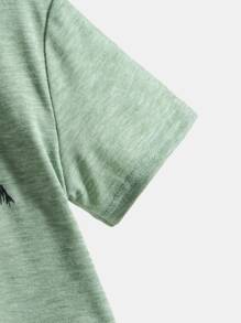 SHEIN 男孩熱帶圖案T恤 - 薄荷綠 - 查看 4