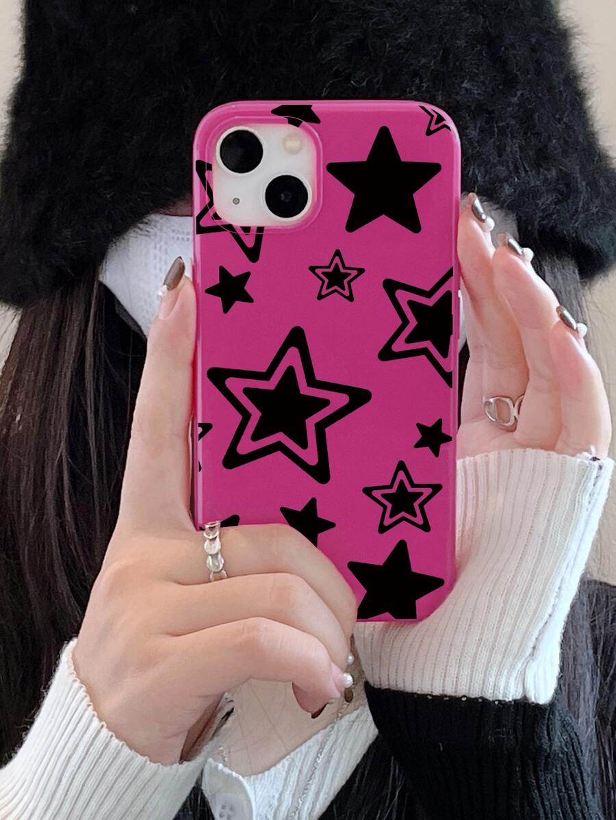 1 Hộp Đựng Tai Nghe Jelly Có Lỗ Lớn In Hình Ngôi Sao Màu Hồng Tương Thích Với IPhone - Nhiều màu - Xem 1
